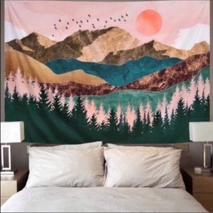 NEW HANGING Mountain Sunset Tapestry